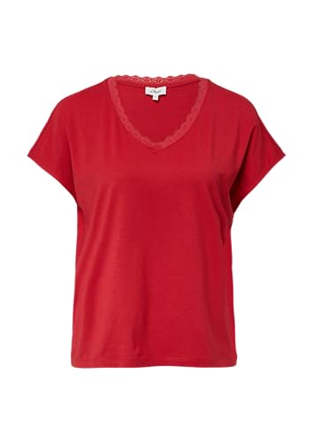 T-Shirt mit Spitze aus Modalmix rot 40 von s.Oliver