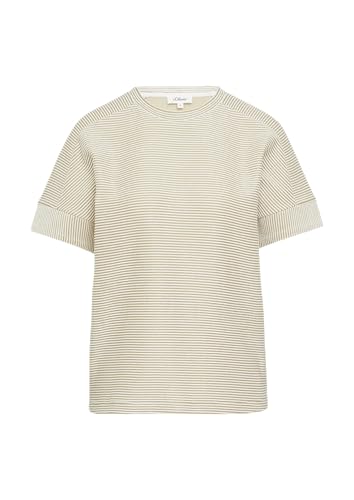 T-Shirt mit Strukturstreifen im Relaxed Fit Sandstein 38 von s.Oliver