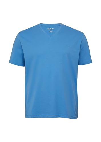 T-Shirt mit V-Ausschnitt (DE/NL/SE/PL, Alphanumerisch, 4XL, Große Größen, Regular, Royalblau) von s.Oliver