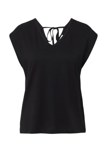 T-Shirt mit V-Ausschnitt und Rücken-Detail schwarz 44 von s.Oliver