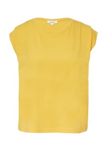 Verkürztes T-Shirt mit Faltendetails Zitrone 42 von s.Oliver
