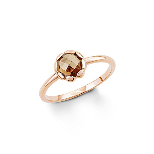 s. Oliver Damen-Ring 925 Silber teilvergoldet Zirkonia braun Rundschliff Gr. 54 (17.2) - 539920 von s.Oliver