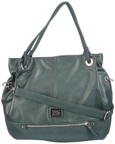 s.Oliver (Bags) 2 Wy Pleat Shopper 39.309.94.7078, Damen Shopper, Grün (Grün 7958), 36x39x10 cm (B x H x T) von s.Oliver