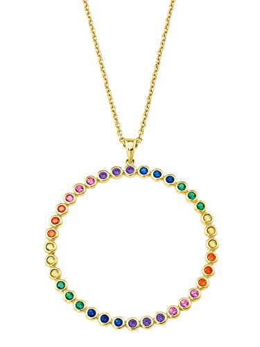 s.Oliver 2027870 Damen Collier Gold bunt Zirkonia 77 cm von s.Oliver