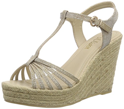 s.Oliver 28330, Damen Plateau Sandalen mit Keilabsatz, Beige (Sand 355), 42 EU (8 Damen UK) von s.Oliver