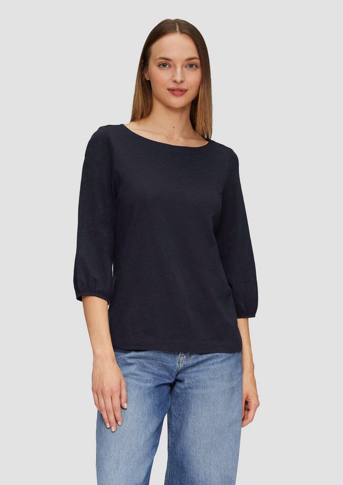 s.Oliver 3/4-Arm-Shirt T-Shirt Baumwollshirt mit U-Boot-Ausschnitt (1-tlg) von s.Oliver