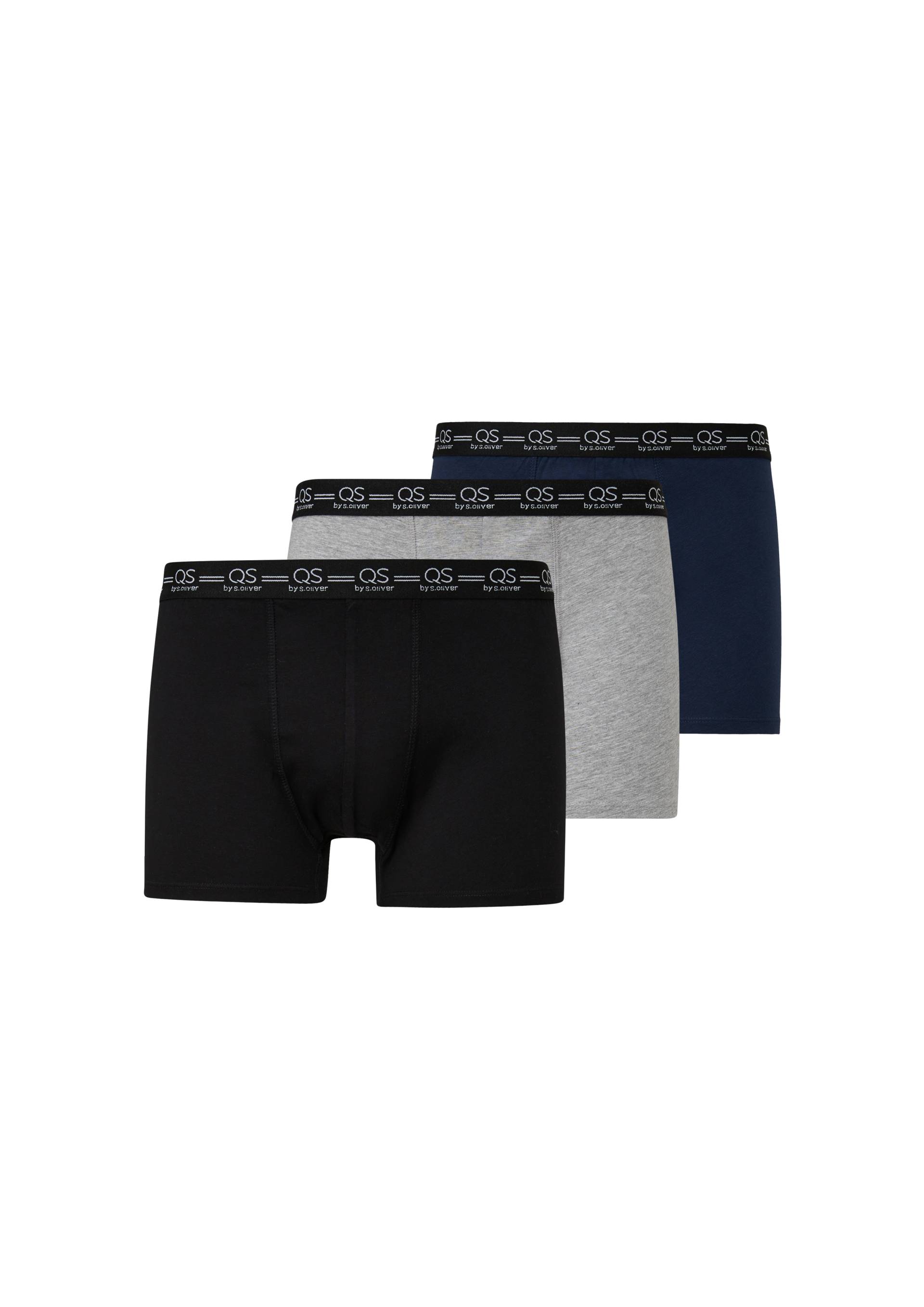 QS - 3er-Set Boxershorts aus Jersey, Herren, grau|mehrfarbig von QS