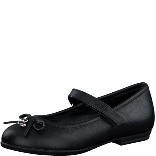 s.Oliver Mädchen Ballerinas mit Schleife mit Klettverschluss, Schwarz (Black), 36 von s.Oliver