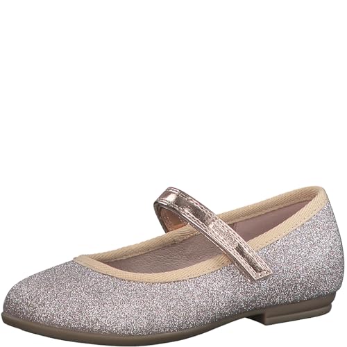 s.Oliver Mädchen Ballerinas mit Klettverschluss Glitzer, Metallisch (Rosegold), 34 von s.Oliver