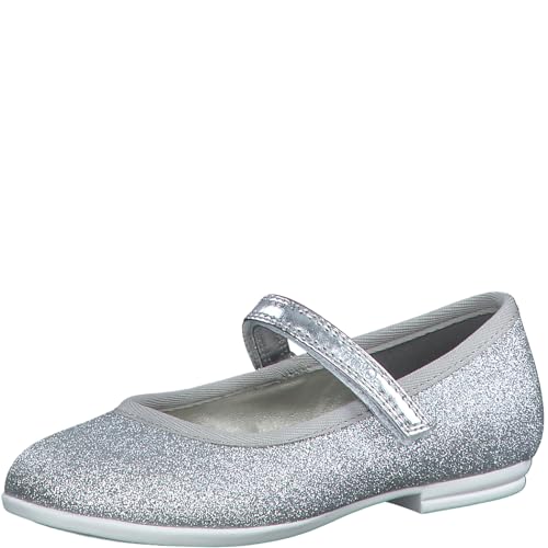 s.Oliver Mädchen Ballerinas mit Klettverschluss Glitzer, Silber (Silver), 33 von s.Oliver