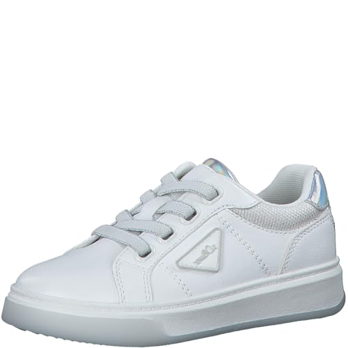 s.Oliver Mädchen Sneaker mit breiten Schnürsenkeln Flach, Weiß (White/Silver), 32 von s.Oliver