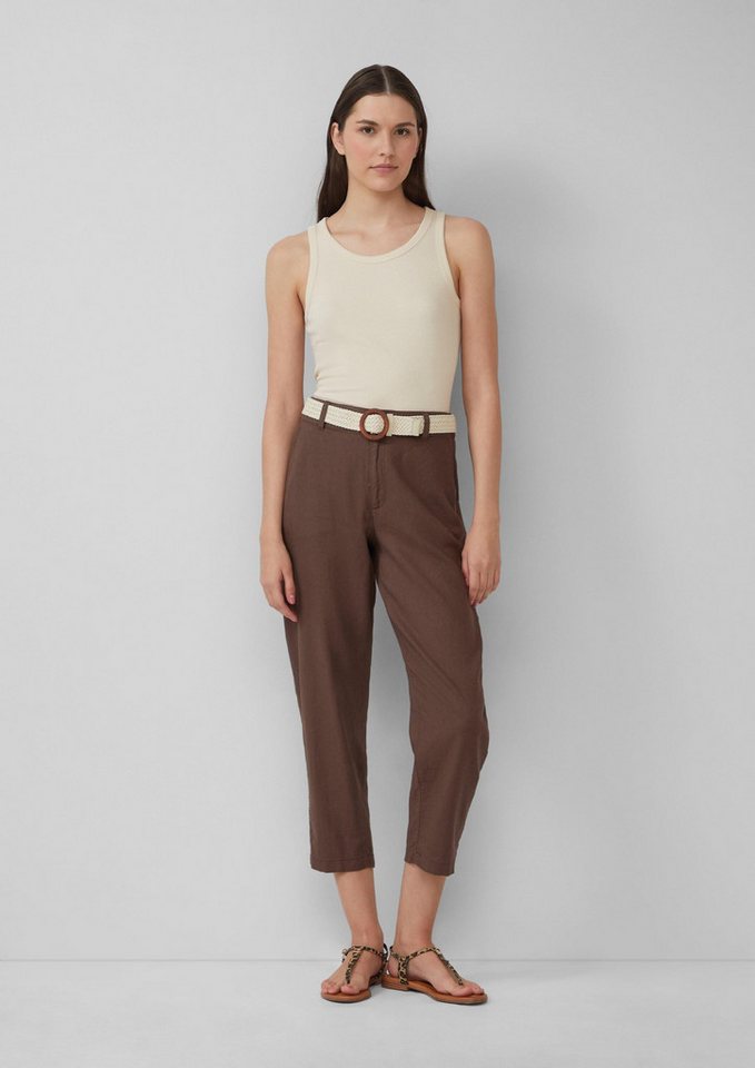 s.Oliver 7/8-Hose Hose Cropped Chino aus Leinenmix mit geflochtenem Gürtel von s.Oliver