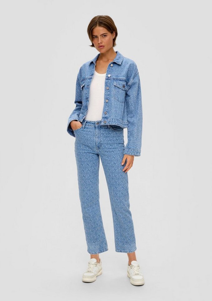 s.Oliver 7/8-Jeans Cropped-Jeans Karolin / Regular Fit / High Rise / Straight Leg Label-Patch von s.Oliver