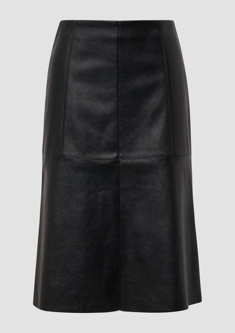 s.Oliver - A-Shape-Rock in Leder-Optik mit Naht-Details, Damen, schwarz von s.Oliver