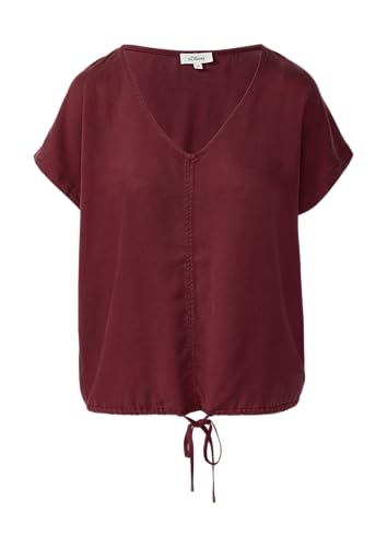 s.Oliver Ärmellose Bluse aus Lyocell mit Tunnelzug am Saum Bordeaux 40 von s.Oliver