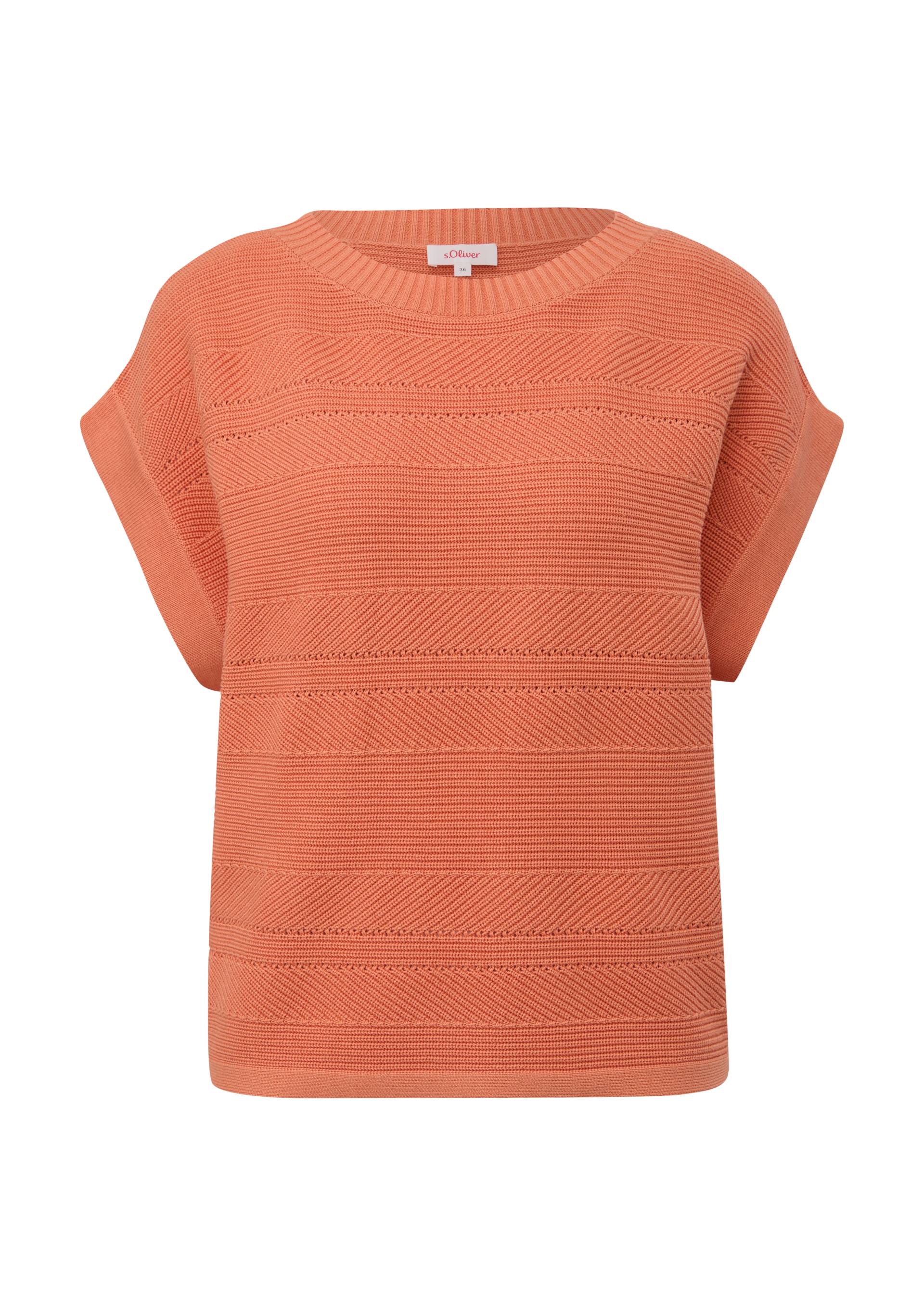 s.Oliver - Ärmelloser Strickpullover, Damen, Orange von s.Oliver