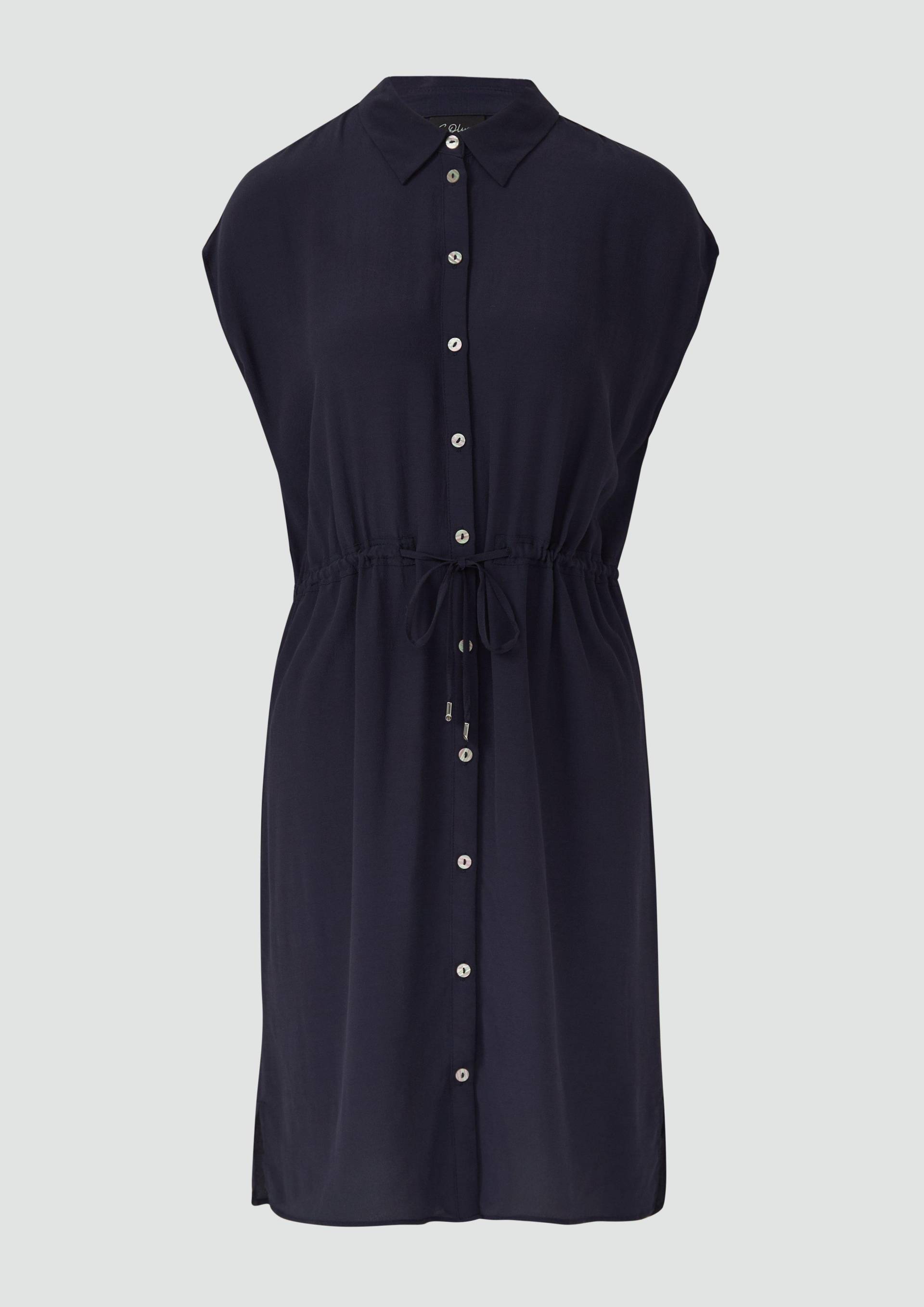 s.Oliver - Ärmelloses Blusenkleid aus Viskose, Damen, blau von s.Oliver