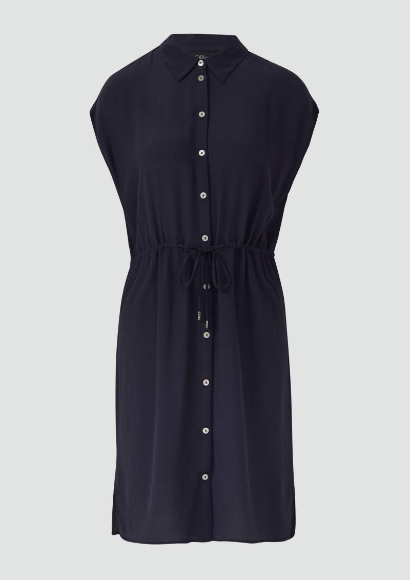 s.Oliver - Ärmelloses Blusenkleid aus Viskose, Damen, blau von s.Oliver