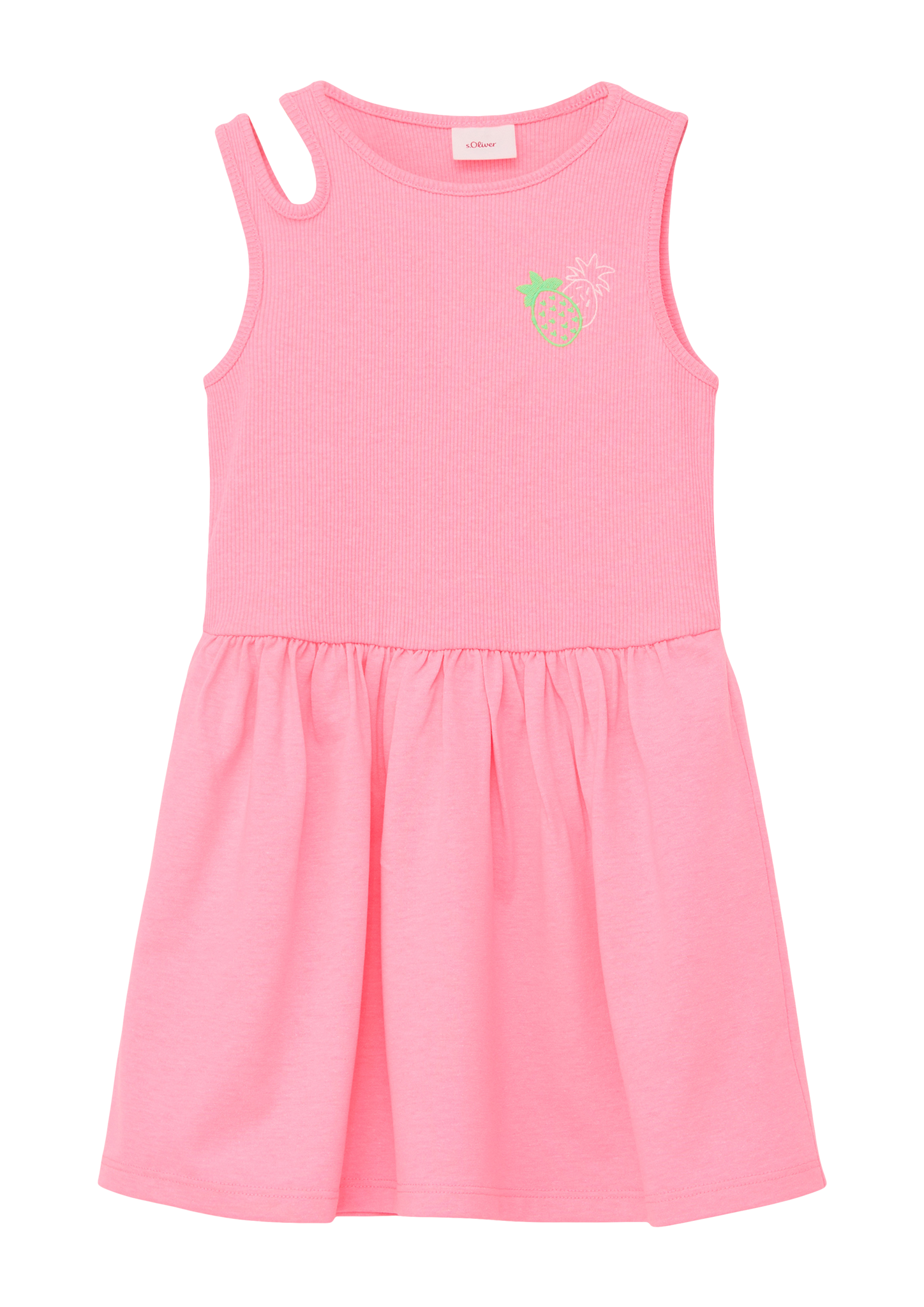 s.Oliver - Ärmelloses Kleid mit Rippstruktur, Kinder, Rosa von s.Oliver