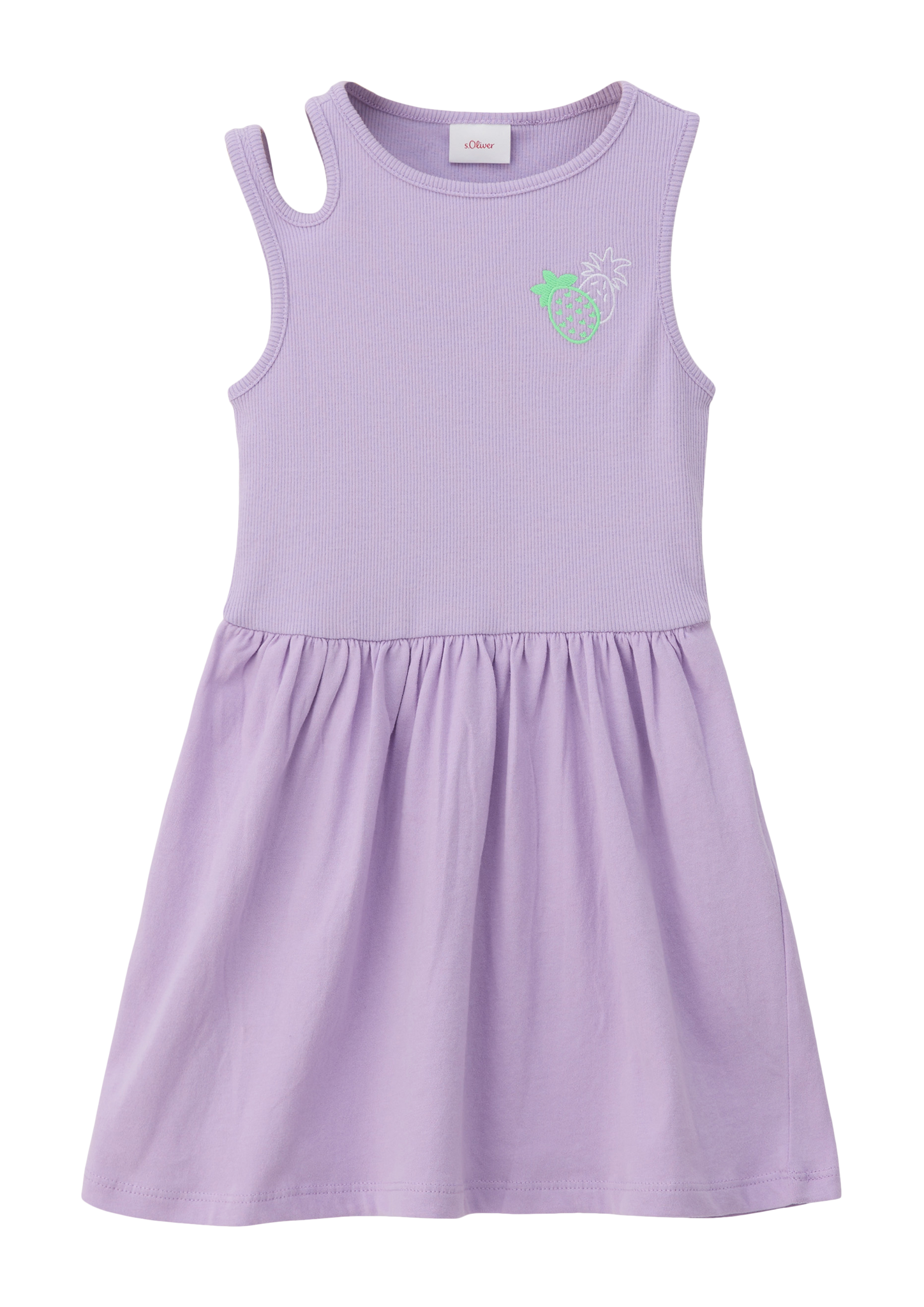 s.Oliver - Ärmelloses Kleid mit Rippstruktur, Kinder, lila von s.Oliver