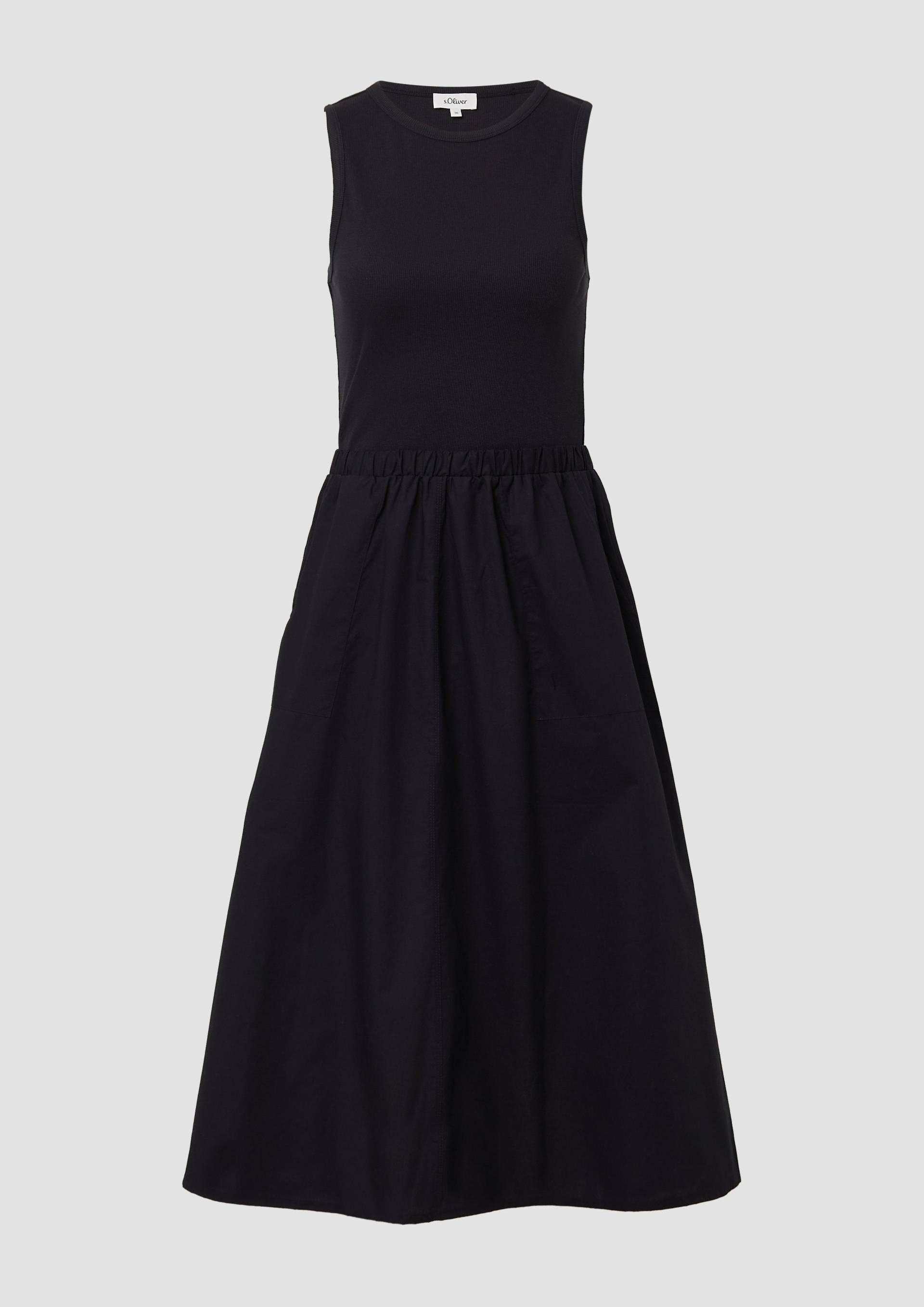 s.Oliver - Ärmelloses Midikleid im Fabricmix, Damen, schwarz von s.Oliver