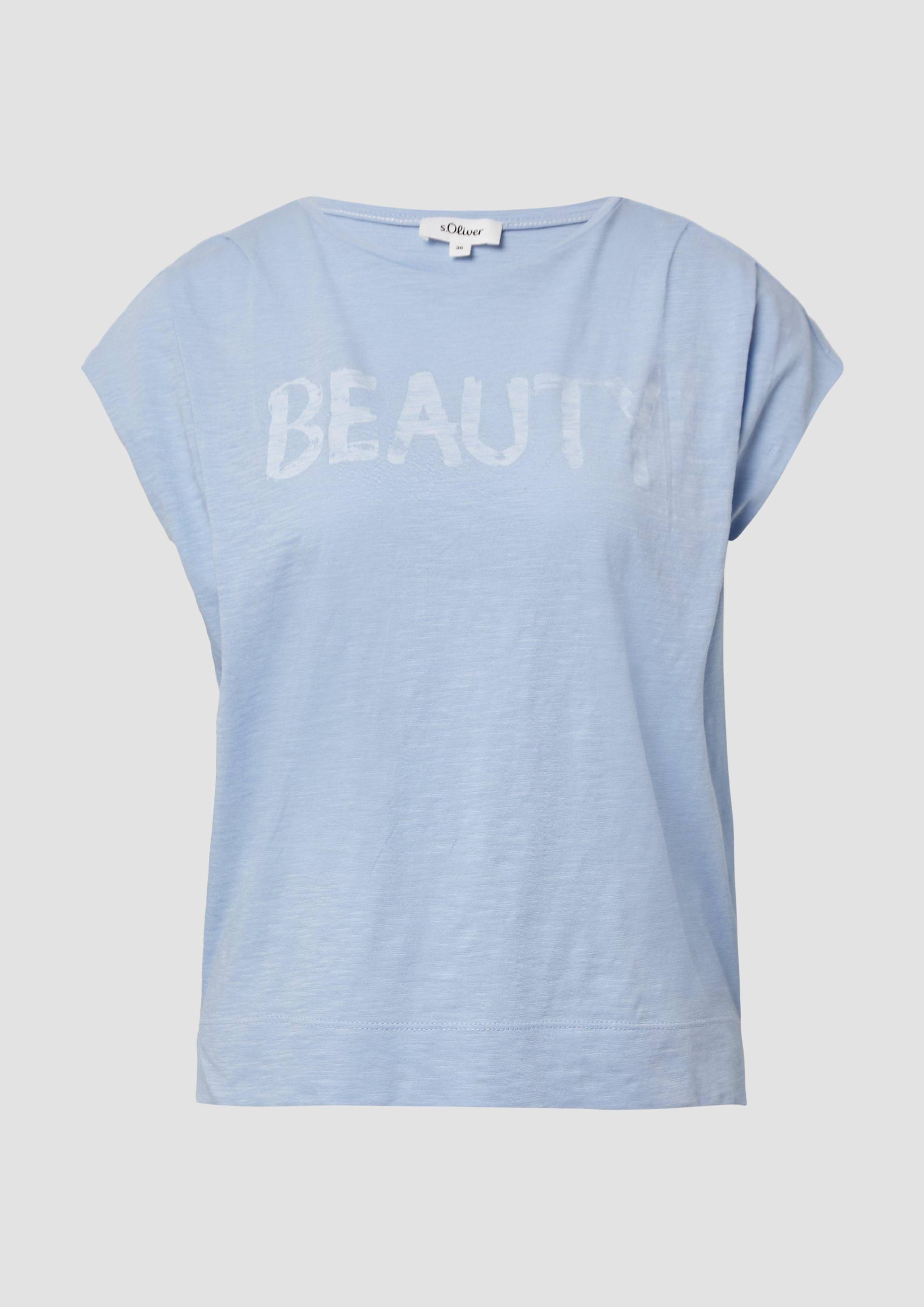 s.Oliver - Ärmelloses T-Shirt im Relaxed Fit mit Frontprint, Damen, blau s.Oliver - Ärmelloses T-Shirt im Relaxed Fit mit Frontprint, Damen, blau von s.Oliver