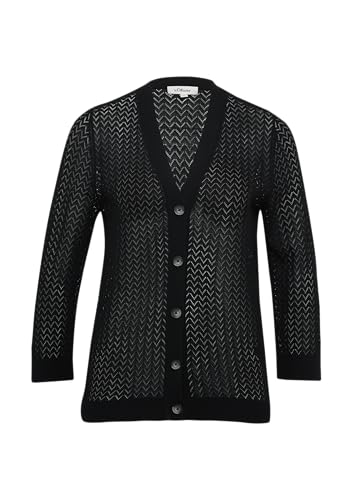 s.Oliver Ajour-Strickjacke aus Viskosemix schwarz 42 von s.Oliver