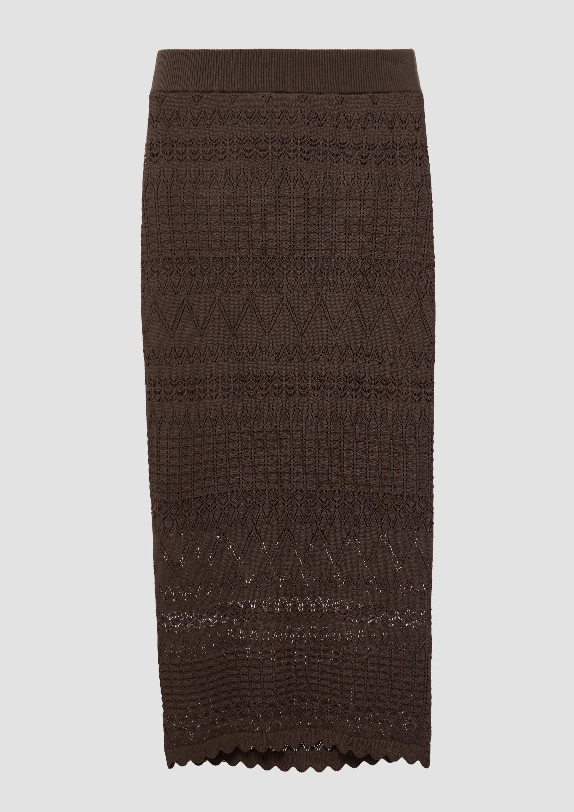 s.Oliver - Ajourstrick-Rock im Slim Fit, Damen, braun von s.Oliver