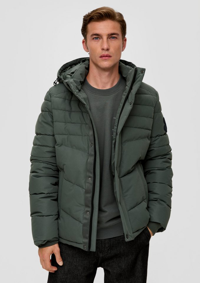 s.Oliver Allwetterjacke Steppjacke mit abnehmbarer Kapuze Label-Patch von s.Oliver