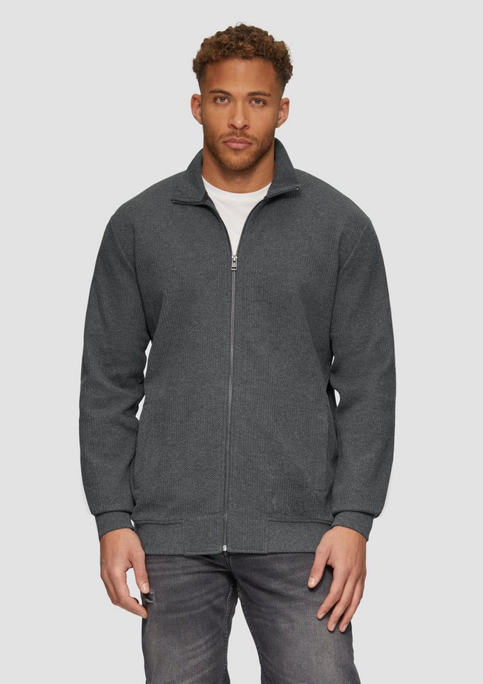 s.Oliver Allwetterjacke Sweatjacke aus Jacquard in Strick-Optik Label-Patch von s.Oliver