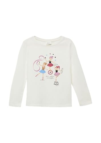 s.Oliver Antaillierter Longsleeve mit Glitzerprint Ecru 140 von s.Oliver