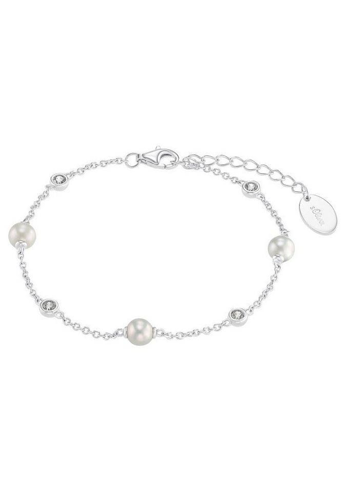 s.Oliver Armband 2034394, mit Zirkonia (synth) - mit Muschelkernperlen von s.Oliver