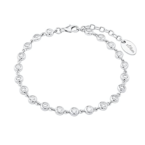 s.Oliver Armband 925 Sterling Silber Damen Armband, mit Zirkonia synth., 16+4 cm, Silber, Kommt in Schmuck Geschenk Box, 2032982 von s.Oliver