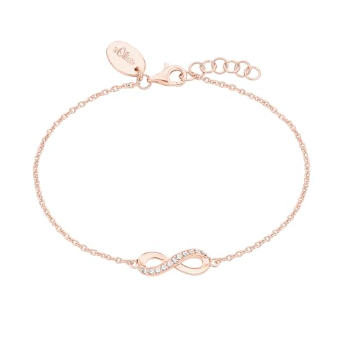 s.Oliver Armband 925 Sterling Silber Damen Armschmuck, mit Zirkonia synth., 17+3 cm, Silber, Infinity, Kommt in Schmuck Geschenk Box, 2012529 von s.Oliver