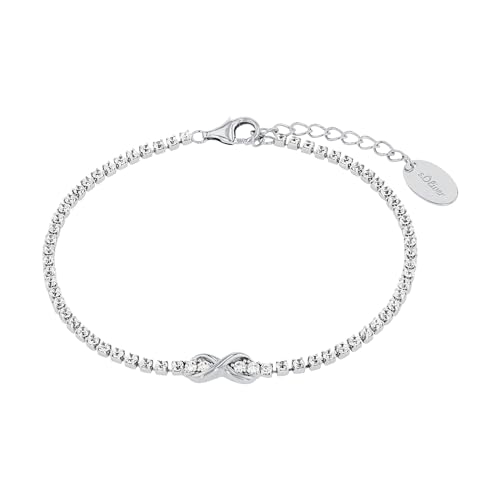 s.Oliver Armband 925 Sterling Silber Damen Armschmuck, mit Zirkonia synth., 17+3 cm, Silber, Infinity, Kommt in Schmuck Geschenk Box, 2034964 von s.Oliver