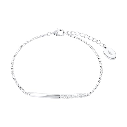 s.Oliver Armband 925 Sterling Silber Damen Armschmuck, mit Zirkonia synth., 17+3 cm, Silber, Kommt in Schmuck Geschenk Box, 2031440 von s.Oliver