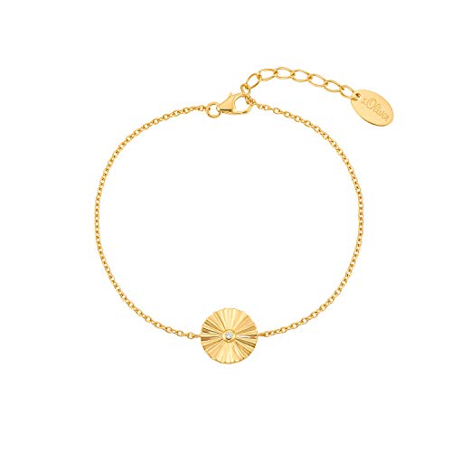 s.Oliver Armband 925 Sterling Silber Damen Armschmuck, mit Zirkonia synth., 17+3 cm, Gold, Kommt in Schmuck Geschenk Box, 2031438 s.Oliver Armband 925 Sterling Silber Damen Armschmuck, mit Zirkonia synth., 17+3 cm, Gold, Kommt in Schmuck Geschenk Box, 2031438 von s.Oliver