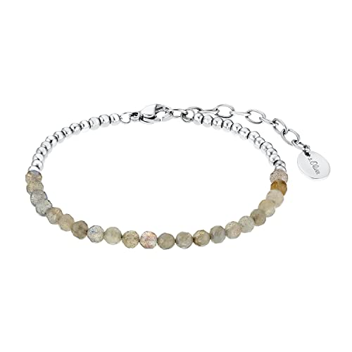 s.Oliver Armband Edelstahl Damen Armschmuck, mit Labradorite, 16+4 cm, Grau, Kommt in Schmuck Geschenk Box, 2032544 von s.Oliver