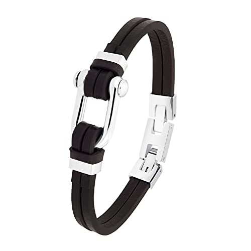 s.Oliver Armband Edelstahl Herren Armschmuck, 18+2 cm, Schwarz, Kommt in Schmuck Geschenk Box, 2033929 von s.Oliver