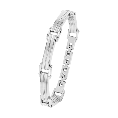 s.Oliver Armband Edelstahl Herren Armschmuck, 18,5+1,5+1,5 cm, Silber, Kommt in Schmuck Geschenk Box, 2035530 von s.Oliver