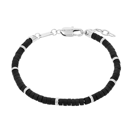 s.Oliver Armband Edelstahl Herren Armschmuck, mit Achat, 20+2 cm, Schwarz, Kommt in Schmuck Geschenk Box, 2033927 von s.Oliver