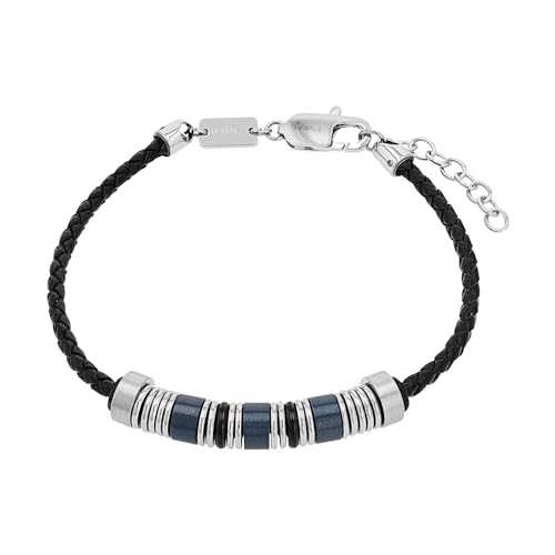 s.Oliver Armband Edelstahl Leder Herren Armschmuck, 20+3 cm, Bicolor, Kommt in Schmuck Geschenk Box, 2031565 von s.Oliver