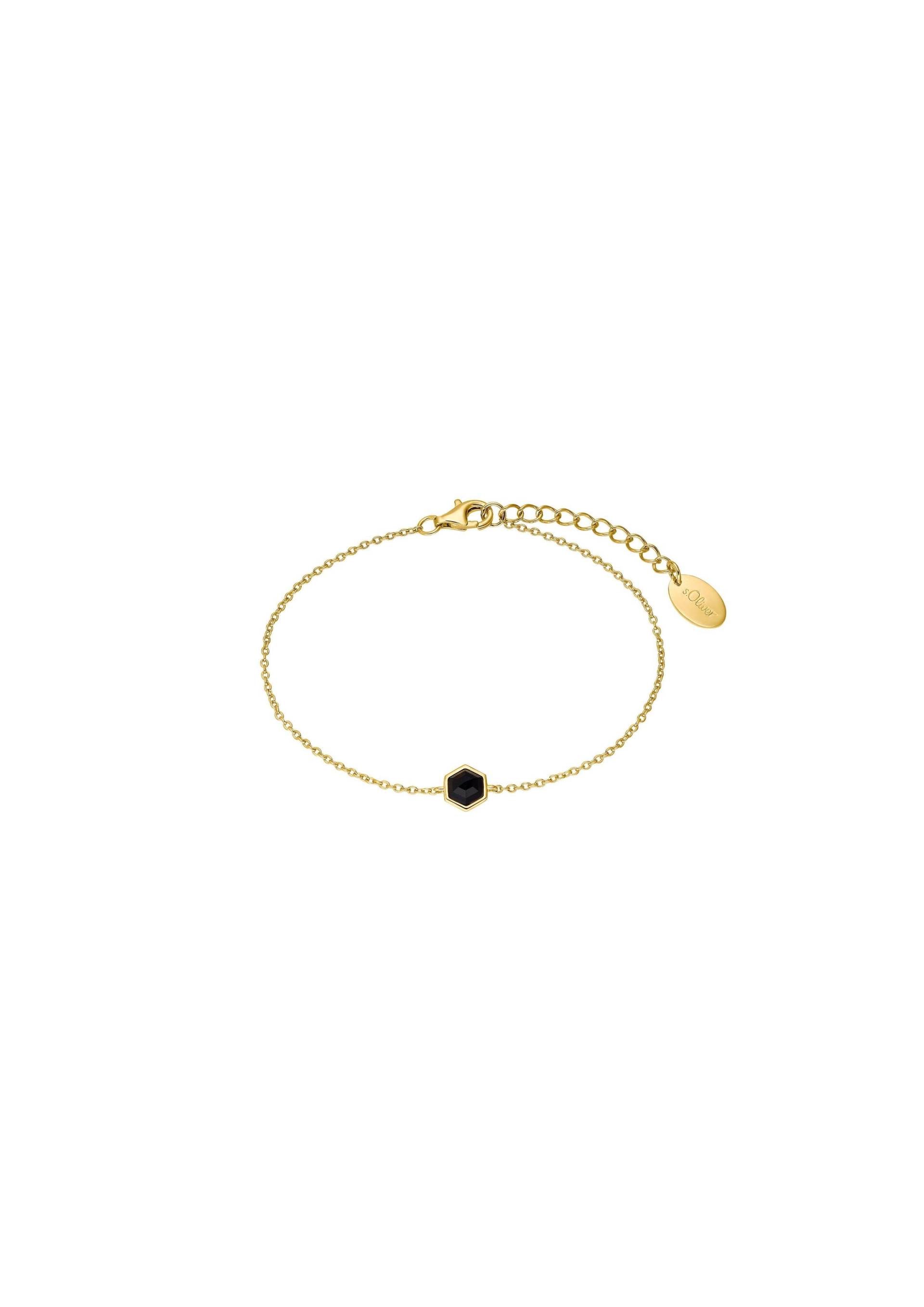 s.Oliver - Armband schwarz|gold - Gr. - 17 von s.Oliver