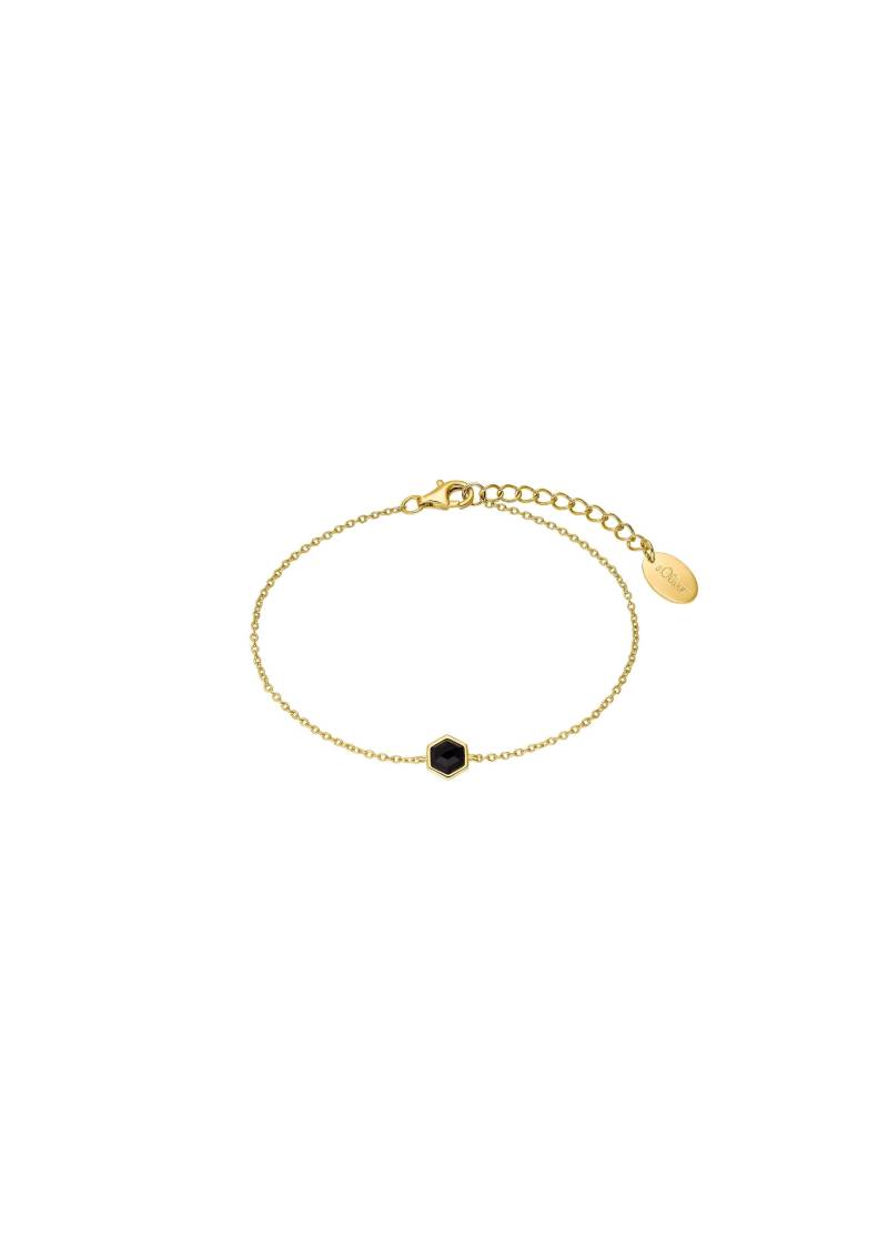 s.Oliver - Armband schwarz|gold - Gr. - 17 von s.Oliver