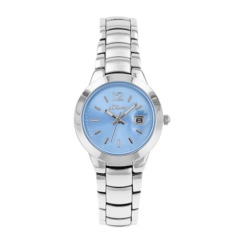 s.Oliver Armbanduhr Damen Quarzuhr Analog, mit Alloy Armband, Gold, 3 bar Wasserdicht, Kommt in Uhren Geschenk Box, 2038590 von s.Oliver