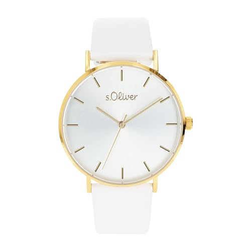 s.Oliver Armbanduhr Damen Quarzuhr Analog, mit Leder Armband, Gelb, 3 bar Wasserdicht, Kommt in Uhren Geschenk Box, 2033487 s.Oliver Armbanduhr Damen Quarzuhr Analog, mit Leder Armband, Gelb, 3 bar Wasserdicht, Kommt in Uhren Geschenk Box, 2033487 von s.Oliver
