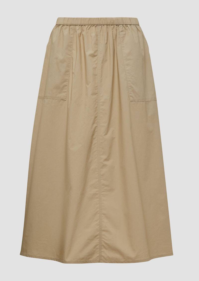 s.Oliver - Ausgestellter Midirock aus Baumwolle mit aufgesetzten Taschen, Damen, braun von s.Oliver