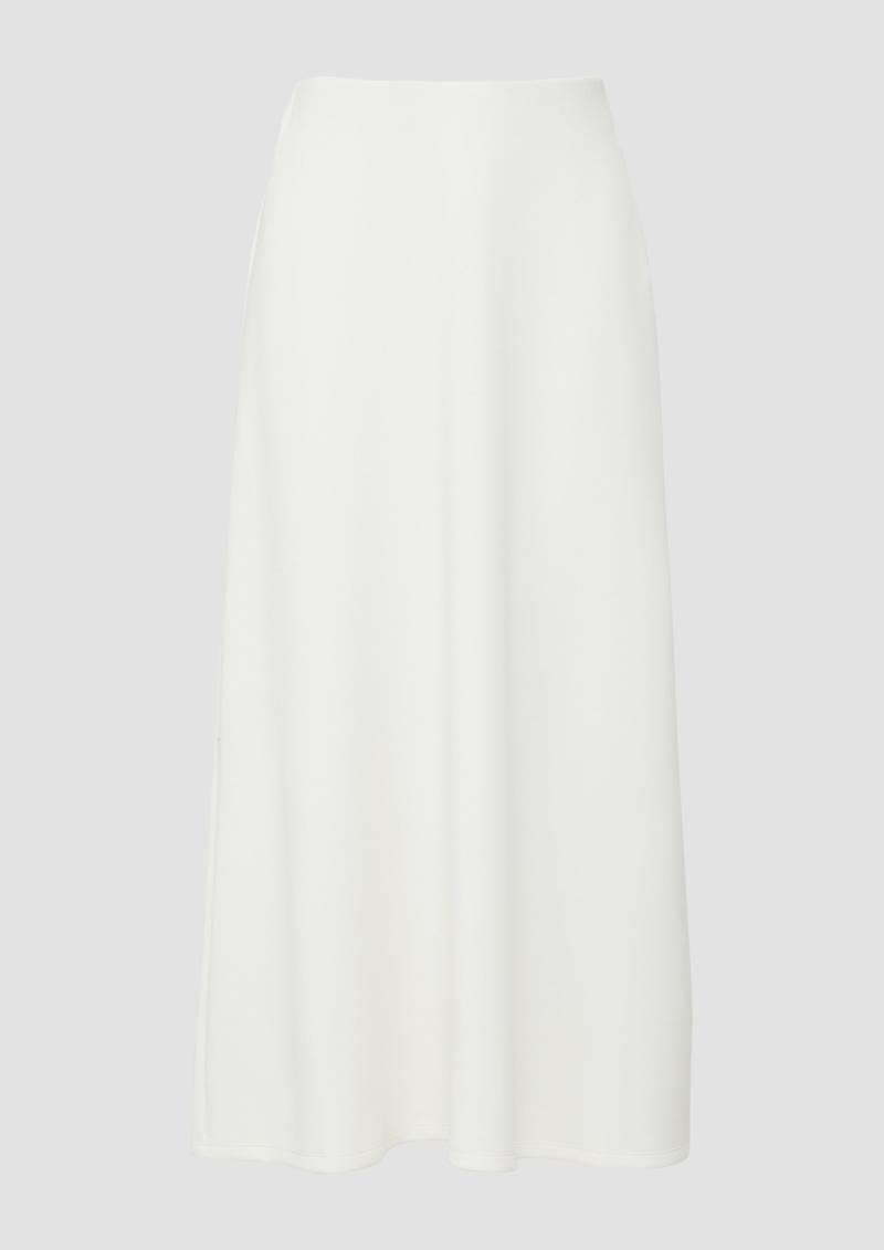 s.Oliver - Ausgestellter Midirock aus Interlockjersey mit Elastikbund, Damen, creme von s.Oliver