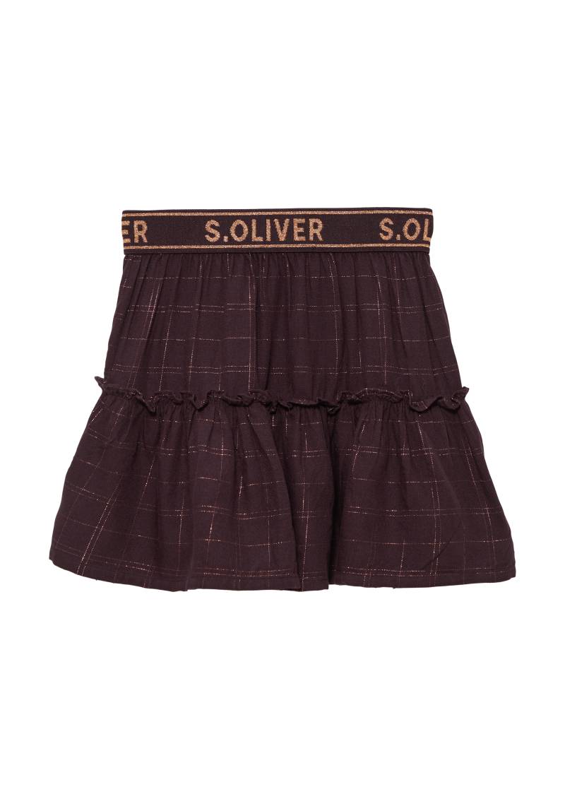 s.Oliver - Ausgestellter Viskoserock mit Karomuster und Glitzerdetails, Kinder, Rosa von s.Oliver