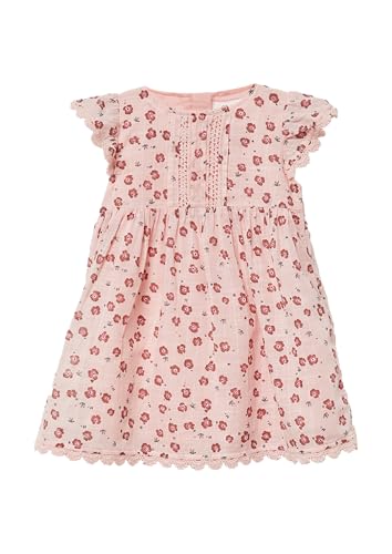 s.Oliver Ausgestelltes Baumwoll-Kleid mit Flügelärmeln und Spitzenbesatz zartrosa 80 von s.Oliver